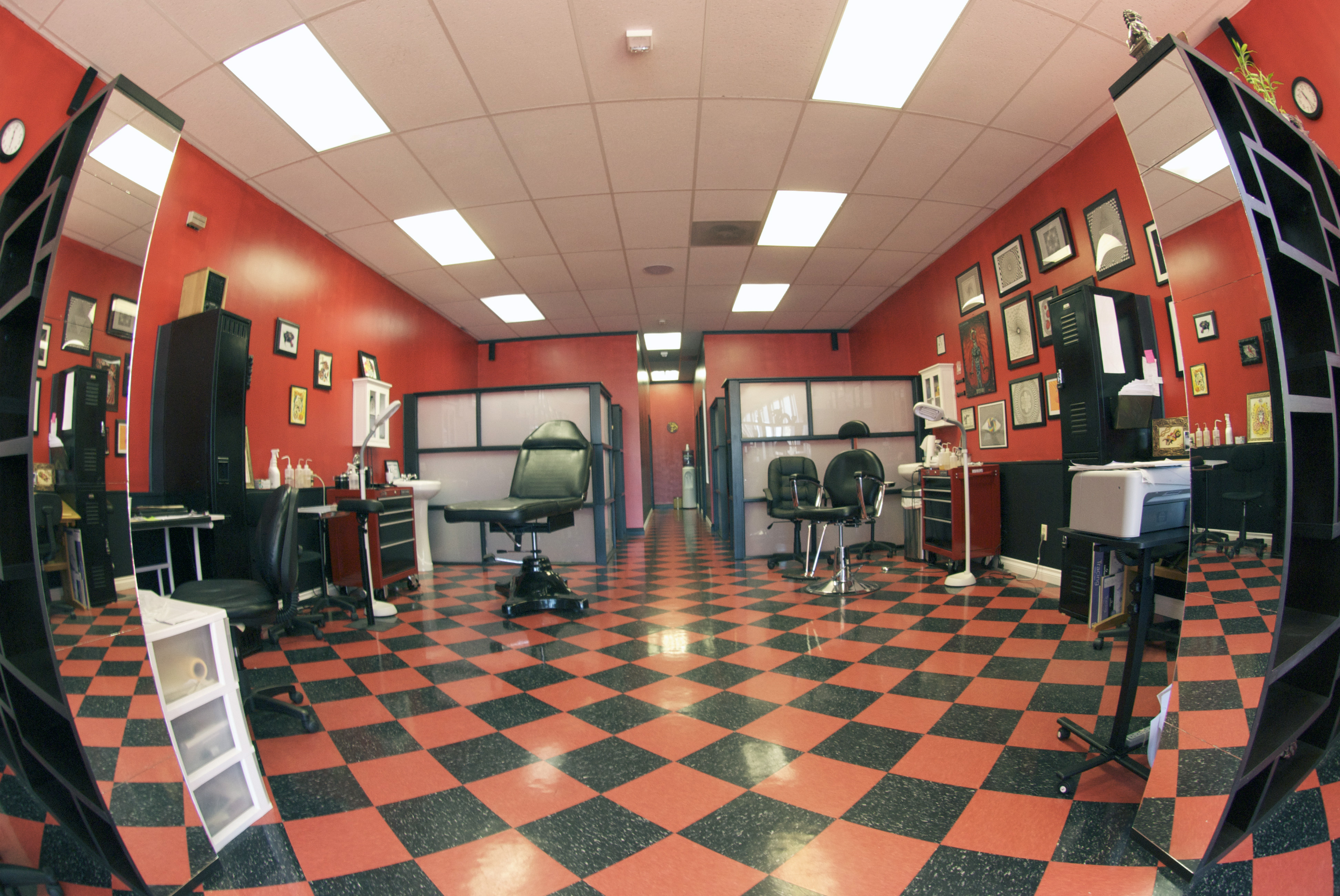 The interior of a tattoo shop
