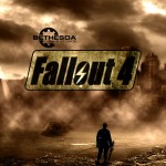 Official artwork for Fallout 4 shows a man standing in post-apocalyptic dust storm