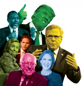 A collage of the presidential candidates