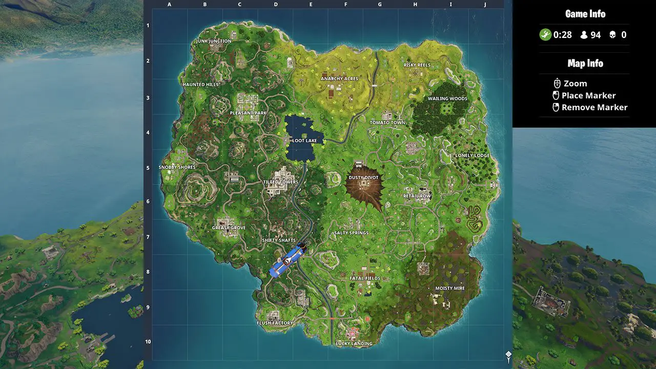 the season 4 update of the fortnite map featured as an in game event image via attack of the fanboy - king of the hill fortnite map