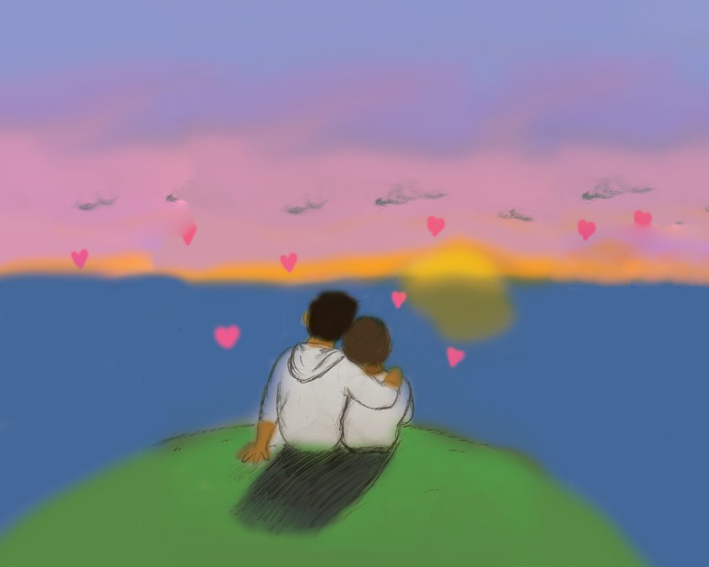 Pro tip: Love and adventure are always waiting for you in romance novels... and not the erotic kind. (Illustration via Jaila Desper, The University of Maryland.)