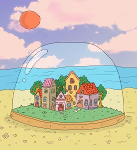 isolated summer town