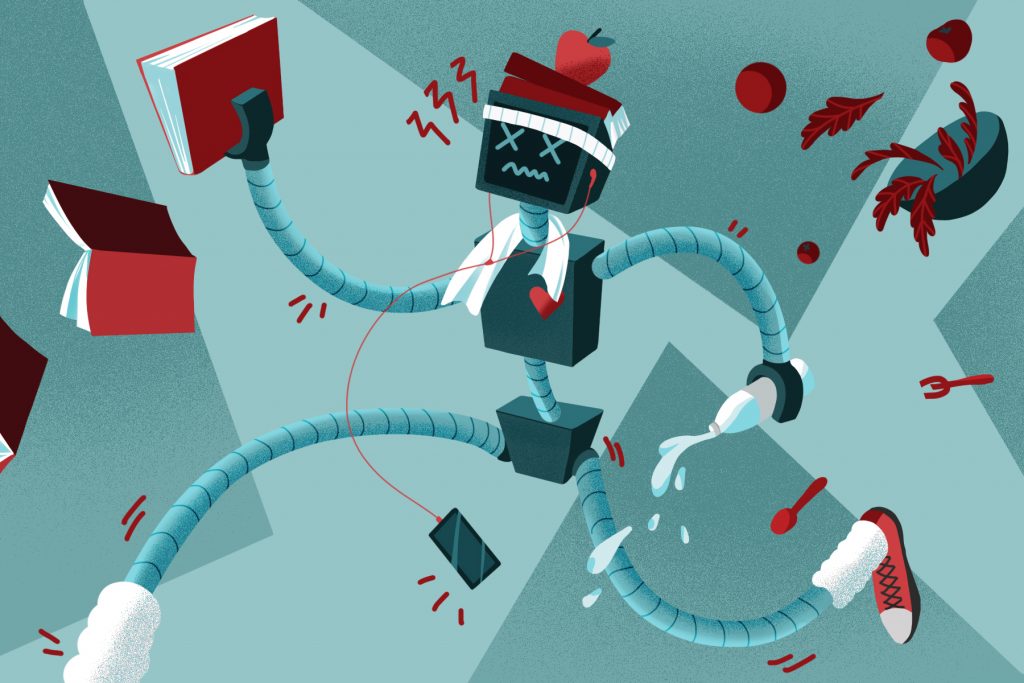 A robot running to get rid of their freshman 15 weight