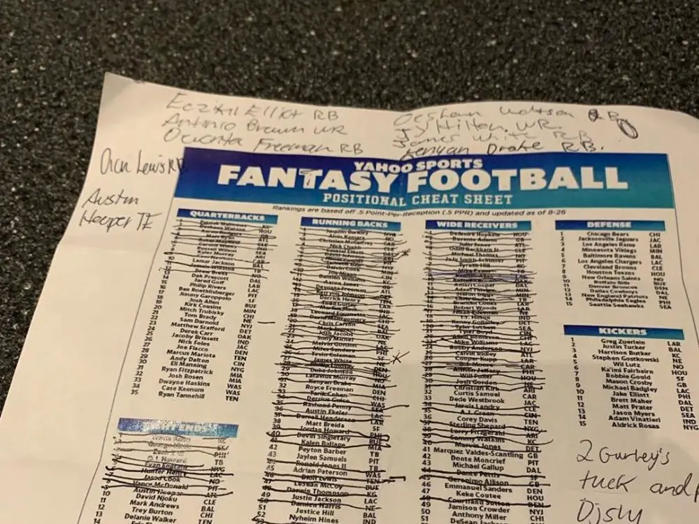 free printable fantasy football cheat sheet 2022