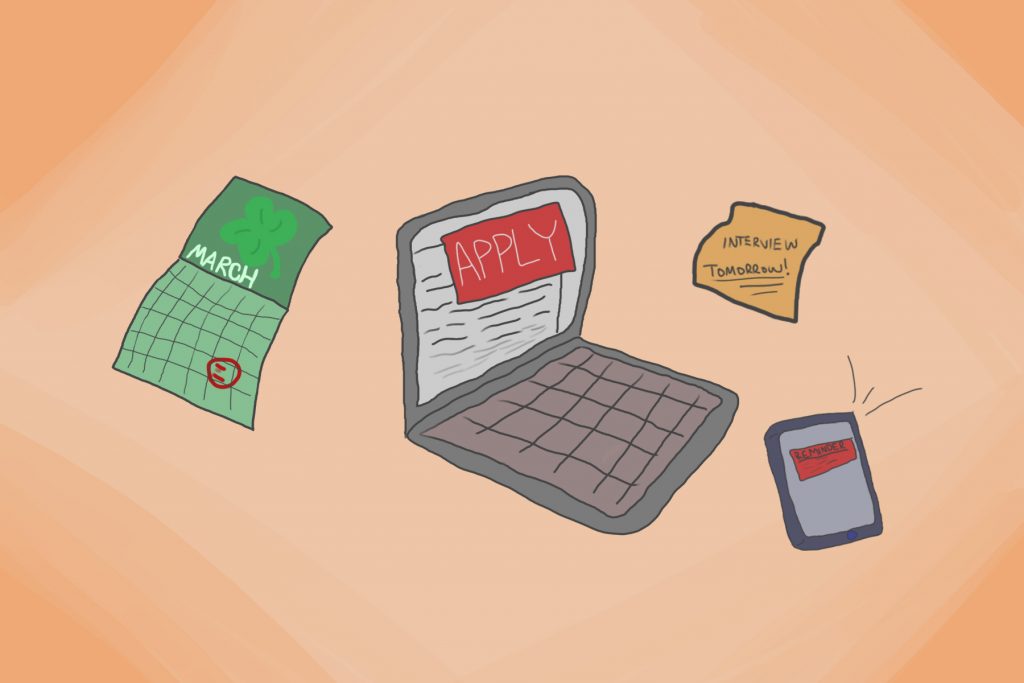 Illustration of things you need for internships