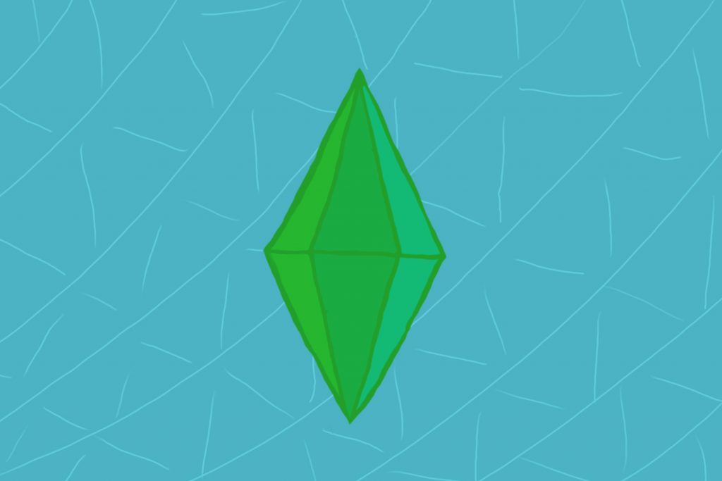 Illustration of plumbob from Tiny Living, a Sims 4 expansion
