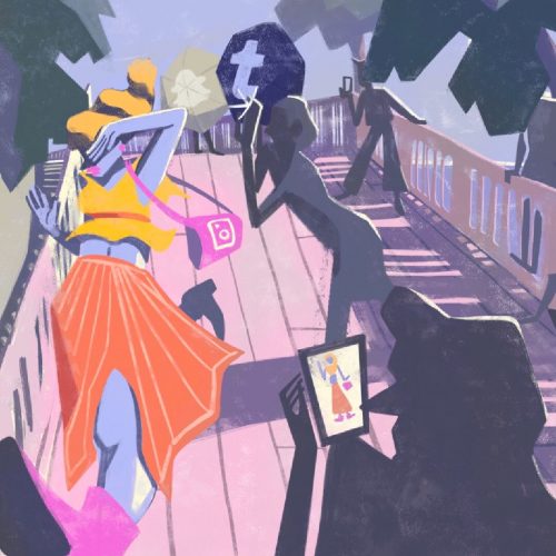 Illustration by Francesca Mahaney about dying social media platforms