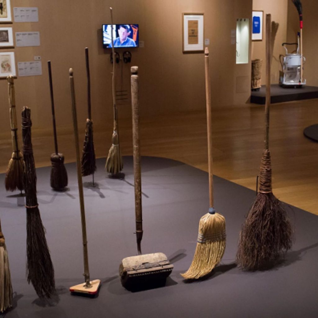 brooms standing up in the broom challenge