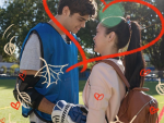 Noah Centineo (left) and Lara Condor (right) portrayed as Peter and Lara Jean