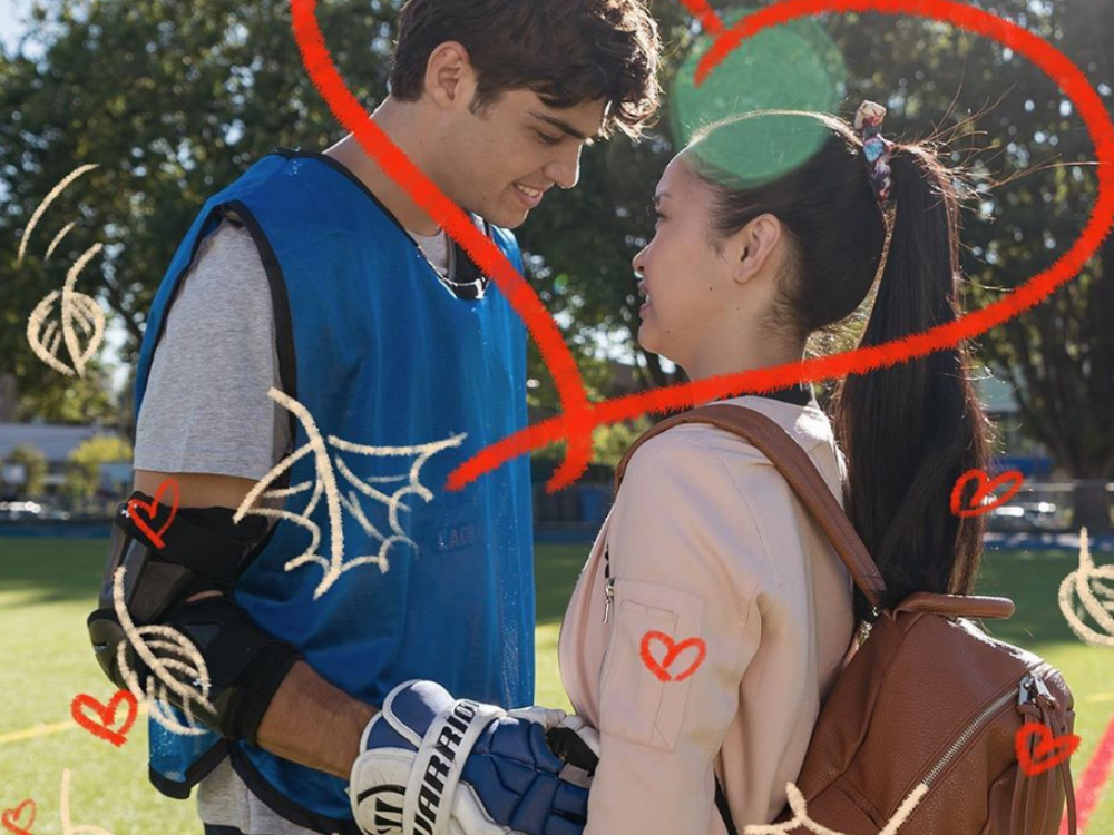 Noah Centineo (left) and Lara Condor (right) portrayed as Peter and Lara Jean