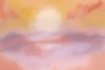 Illustration of a sunset in spring break