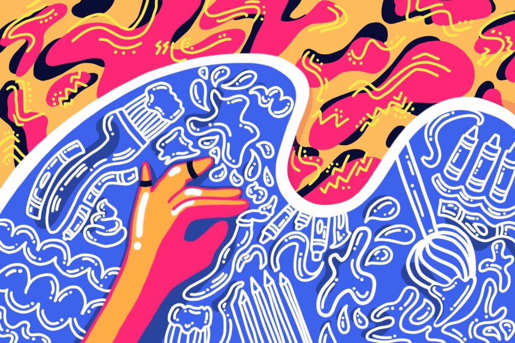 abstract picture with a hand