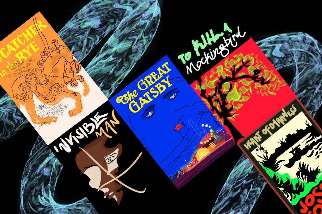 A collection of some books you might have to read as an English major.