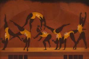 Illustration of a gymnastics competition