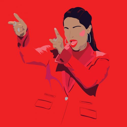 Illustration by Maya Vargas of Lilly Singh