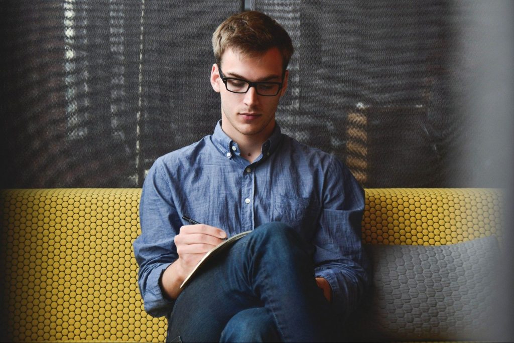 man wearing business casual clothing