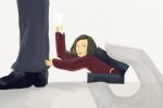 A woman at the foot of a man in an article about female entrepreneurs