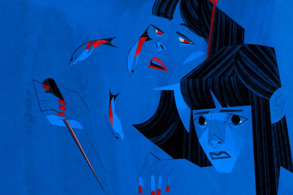 Illustration by Francesca Mahaney of a the Mima from Perfect Blue