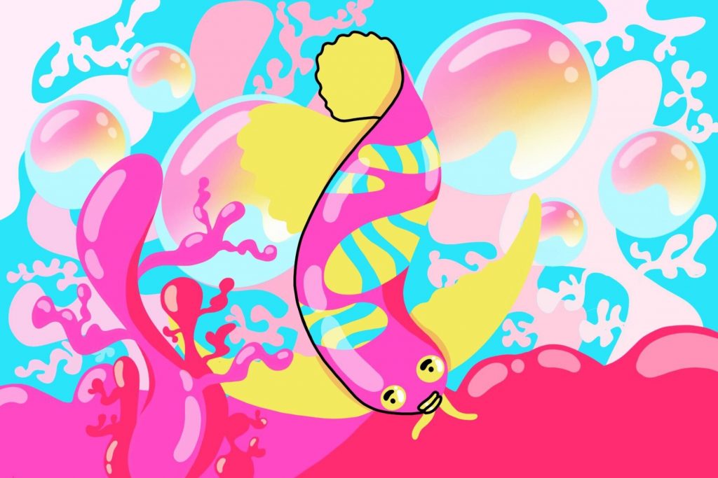 Illustration of a home aquarium