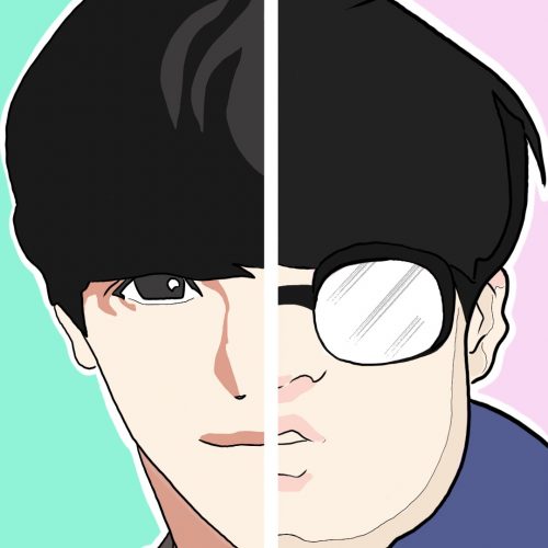 Illustration by Drew Parrott of a character from webtoon Lookism
