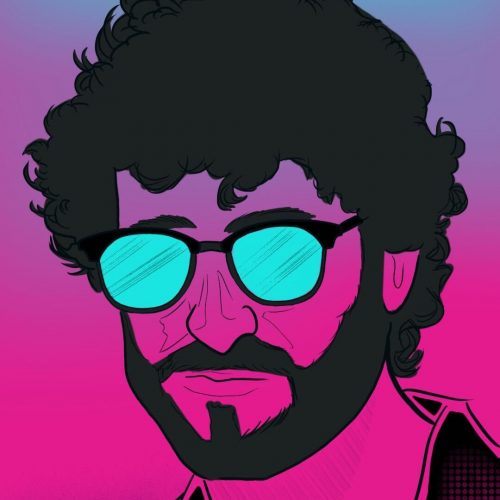 Illustration by Drew Parrott of Lil Dicky / Dave Burd