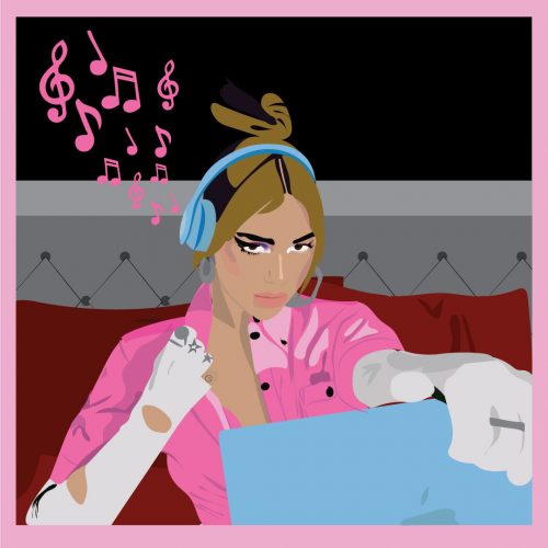 Illustration by Maya Vargas of Dua Lipa