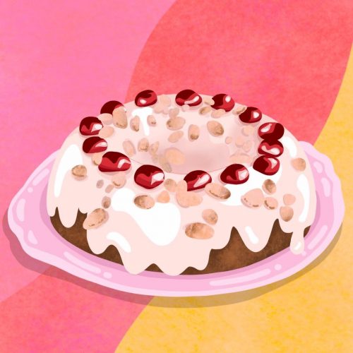 Illustration by Sarah Yu of a cake