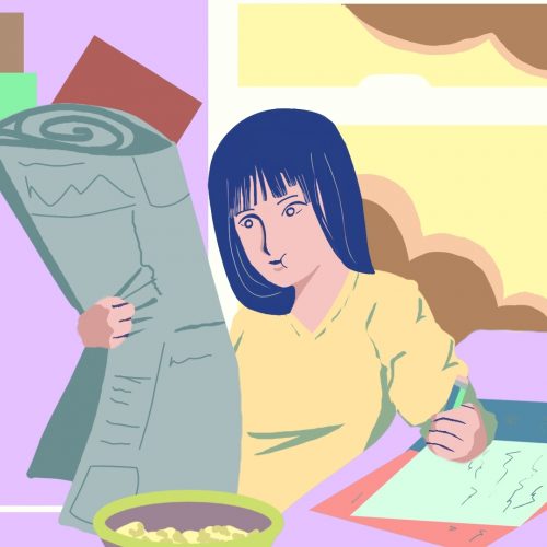 In an article about The New York Times Learning Network, a woman reading the New York Times.