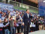 For an article about universal basic income (UBI), a photo of Andrew Yang at a campaign rally