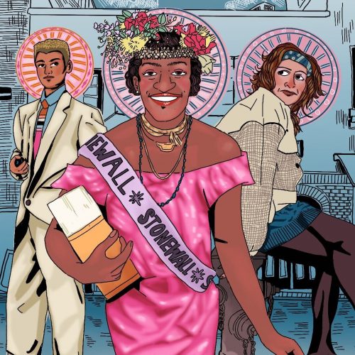 Illustration by Baz Pugmire of the major figures behind Stonewall