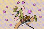 In an article about COVID-19 and the music industry, an illustration by Yao Jian of someone with a keyboard and microphone