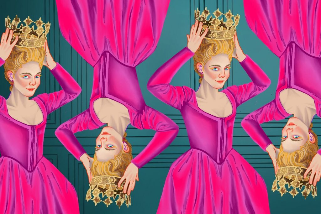 Illustration by Baz Pugmire of Elle Fanning in 'The Great'