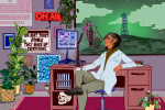 Illustration of researcher preparing for a science podcast