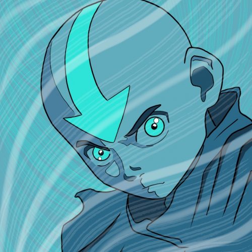 Illustration by Drew Parrott of Aang from Avatar: The Last Airbender