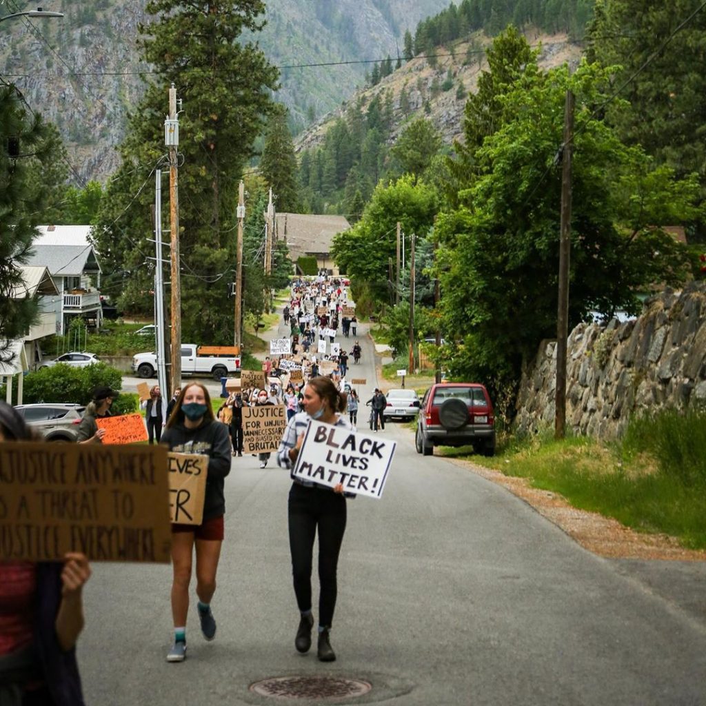 Black Lives Matter demonstration photo in an article on educating parents about active allyship