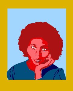Illustration of bell hooks by Ellen Budell