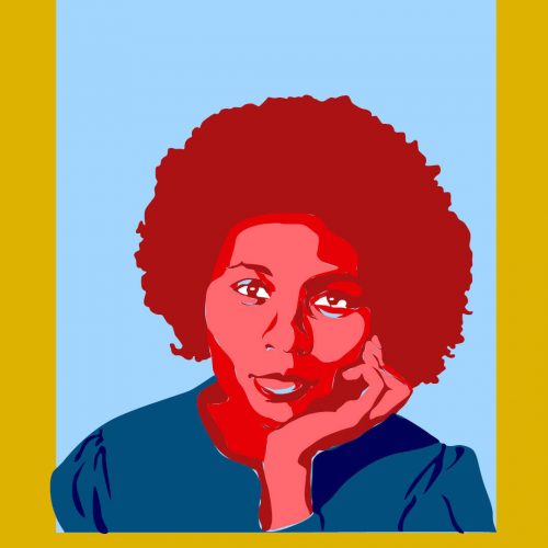 Illustration of bell hooks by Ellen Budell