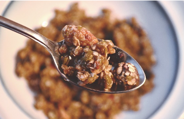 Granola in a spoon