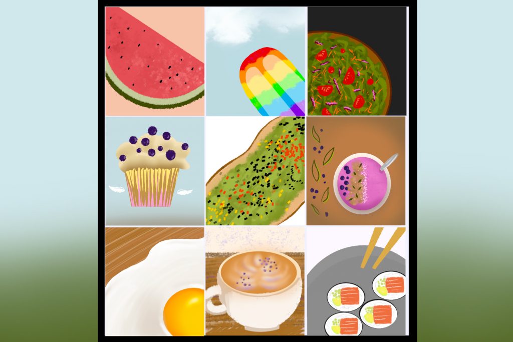 Illustration by Sezi Kaya in article about food blogs