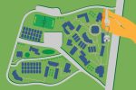 An illustration of a college campus and its relation to students renting apartments