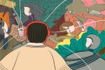 Actual Play Podcasts depicted with drawing of people around a game board