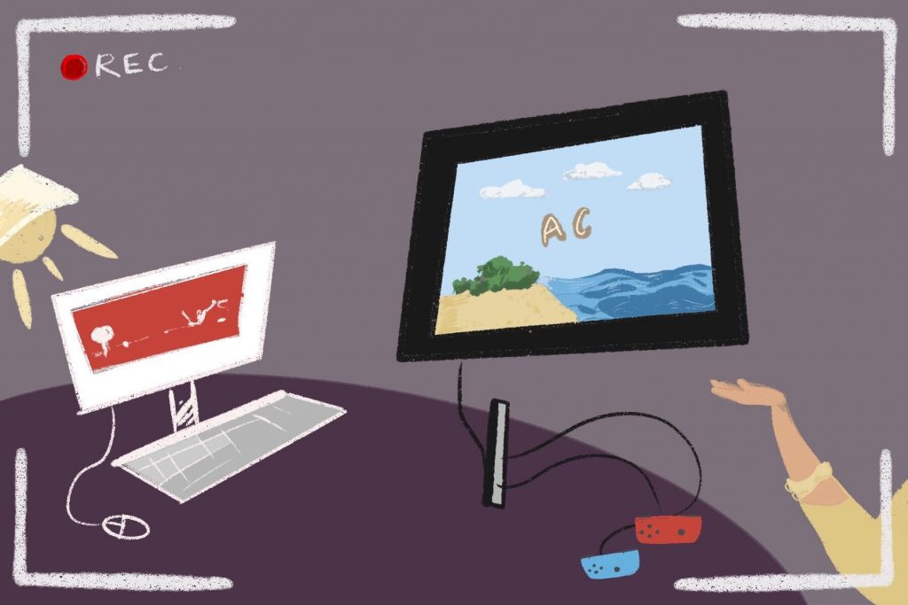 Video Essayists recording themselves as they analyze video games
