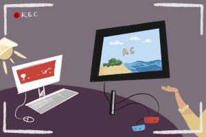 Video Essayists recording themselves as they analyze video games