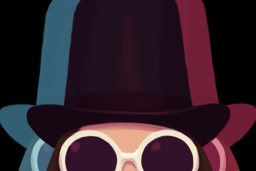 Illustration of popular television figure, Willy Wonka.