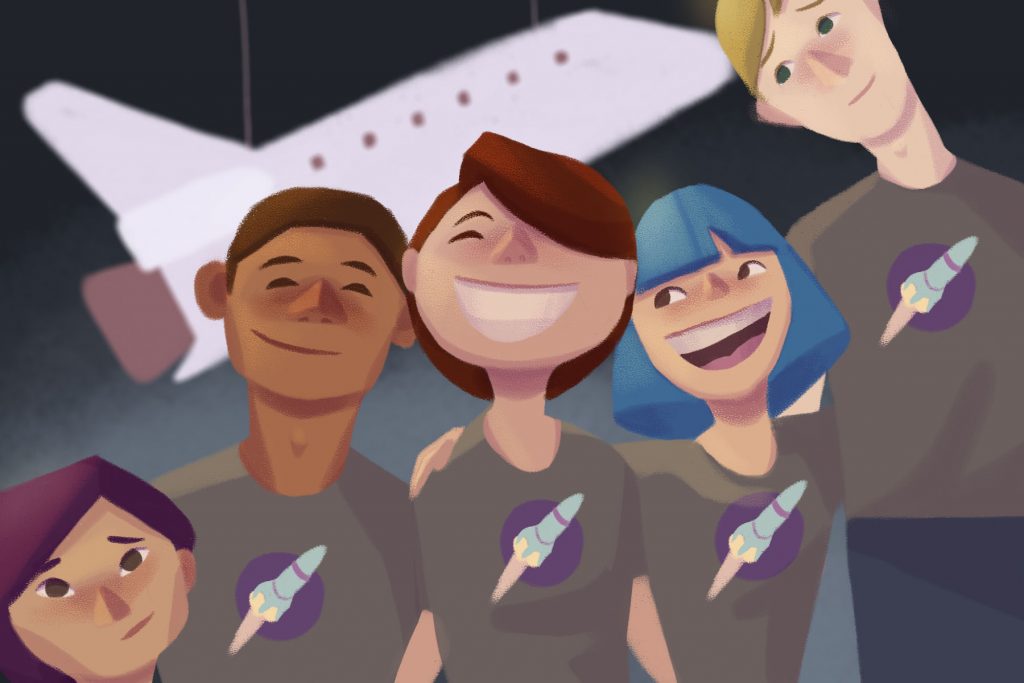 Illustration by Veronica Chen of individuals of different heights