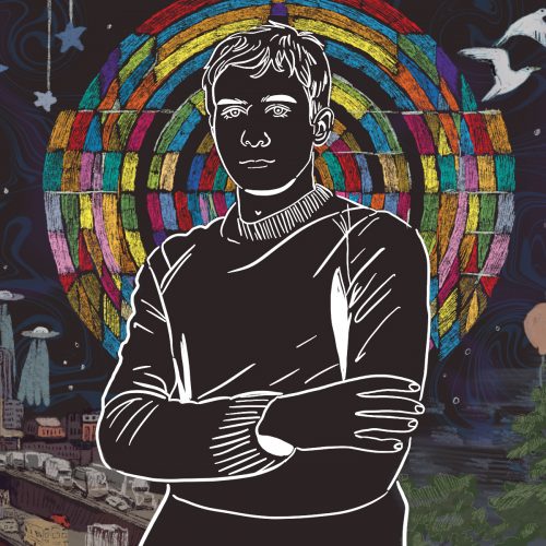 Illustration by Baz Pugmire of Sufjan Stevens