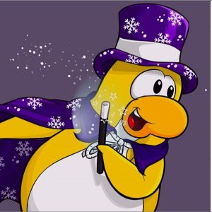 Club Penguin In A Magician's Outfit