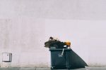A photo of a full recycling bin