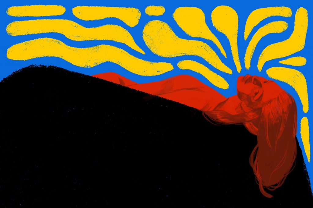 An illustration of the singer Lorde for an article about her album "Melodrama."