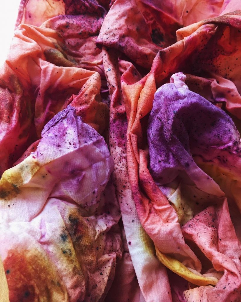 Image of material that has experienced natural dyeing